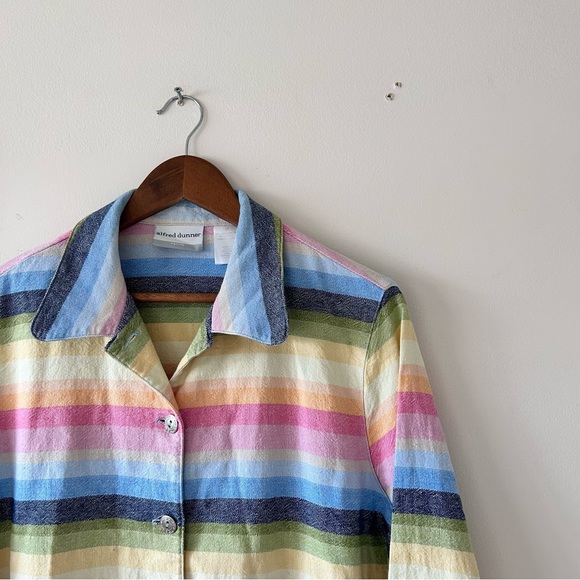 alfred dunner | Pastel Rainbow Button-Down Long-Sleeve - Picture 3 of 3
